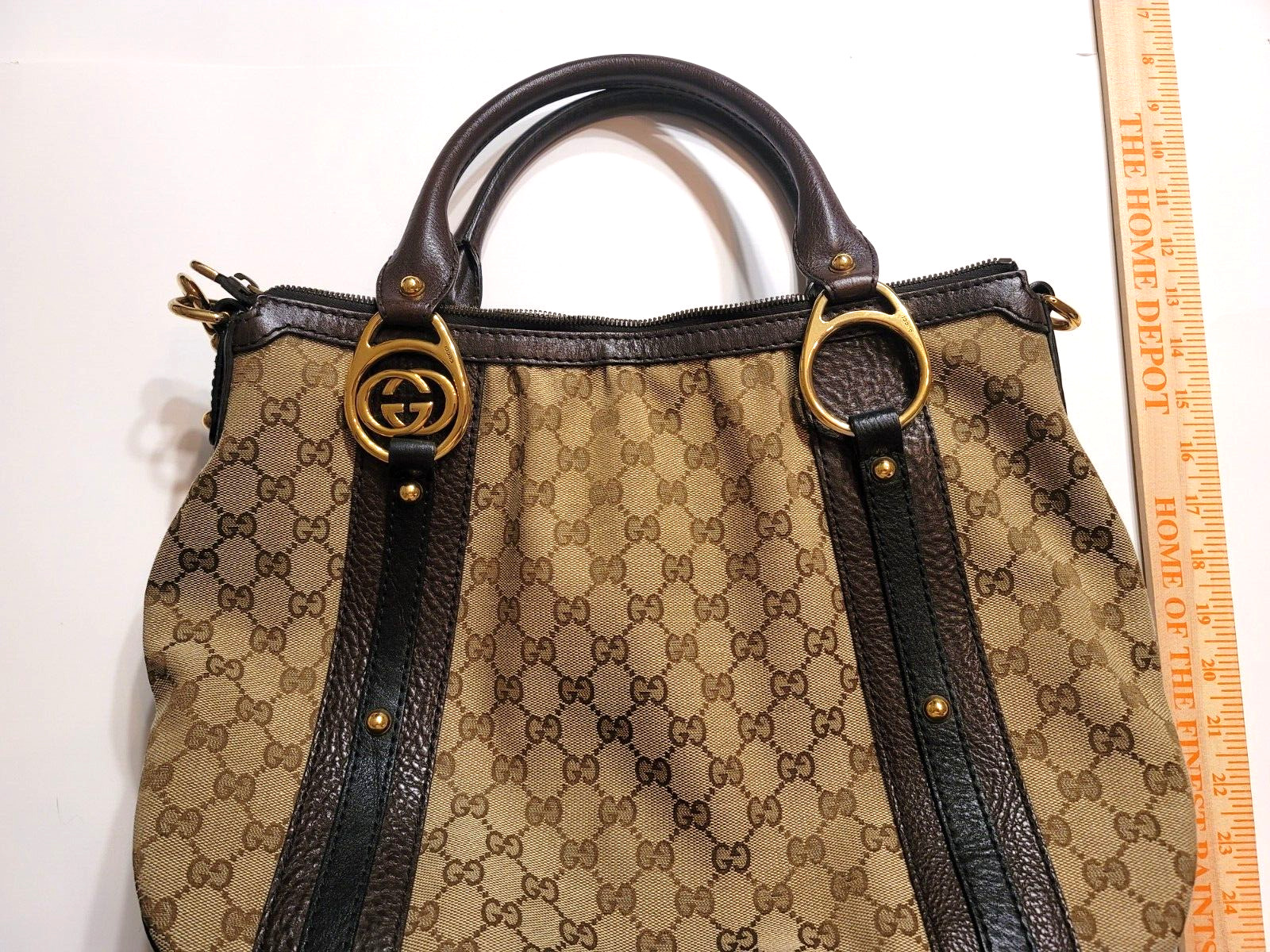 Gucci Monogram Large Convertable Purse - image 19