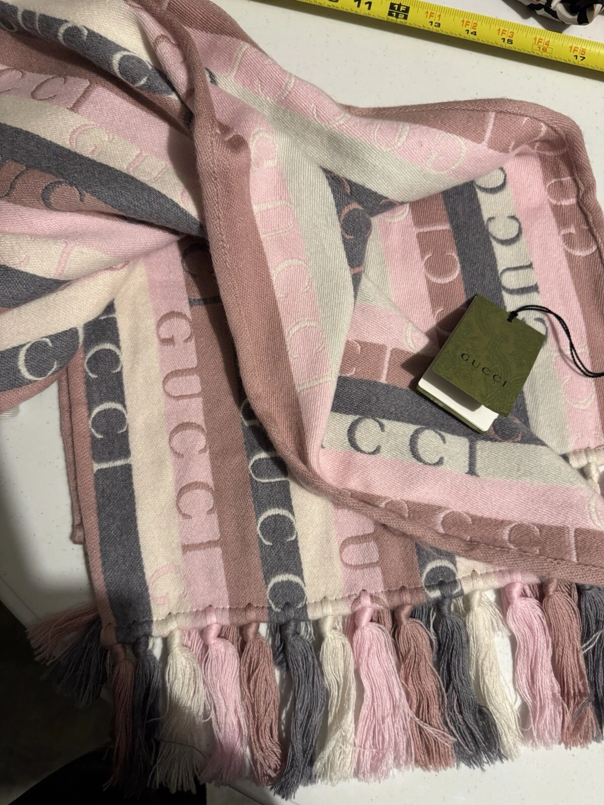 New Luxury Original GUCCI écharpe femme 37 x 180 cm 