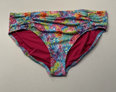 NEW Sunsets Siesta Key Hawaiin Print Bikini Bottom Plus Size 20 Tropical