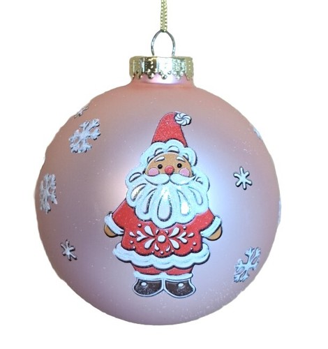 December Diamonds Pink Glass Santa Sleigh & Reindeer Cookie Ornament 79-81453 4" - Picture 2 of 4