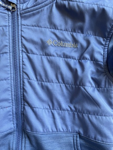 Columbia girl’s size Medium (10/12) fleece lined blue full zip hoodie - Picture 2 of 3