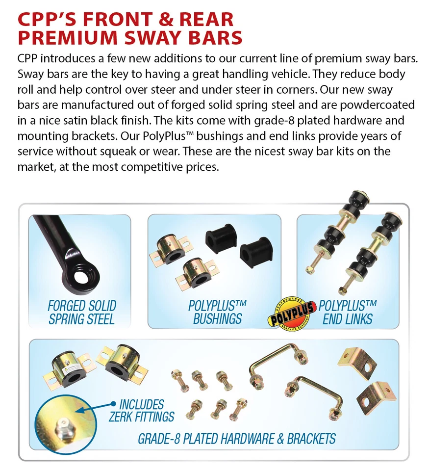 1967-72 Buick Skylark Olds Cutlass Swaybar Drop Coil Leaf Spring Kit Front Rear Foto 3 de 4