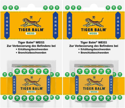 TIGER BALM Weiss natürlicher Balsam hilft bei Erkältungsbeschwerden 2x 19,4g NEU