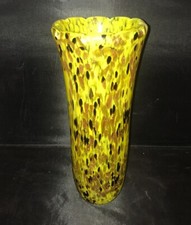 Rare Vintage Murano Vetri D'Arte Adventurine Hand Blown Vase 12" Made in Italy