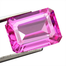 Lab Created Pink Sapphire Corundum Octagon Faceted Loose Stones 4x2mm - 20x15mm