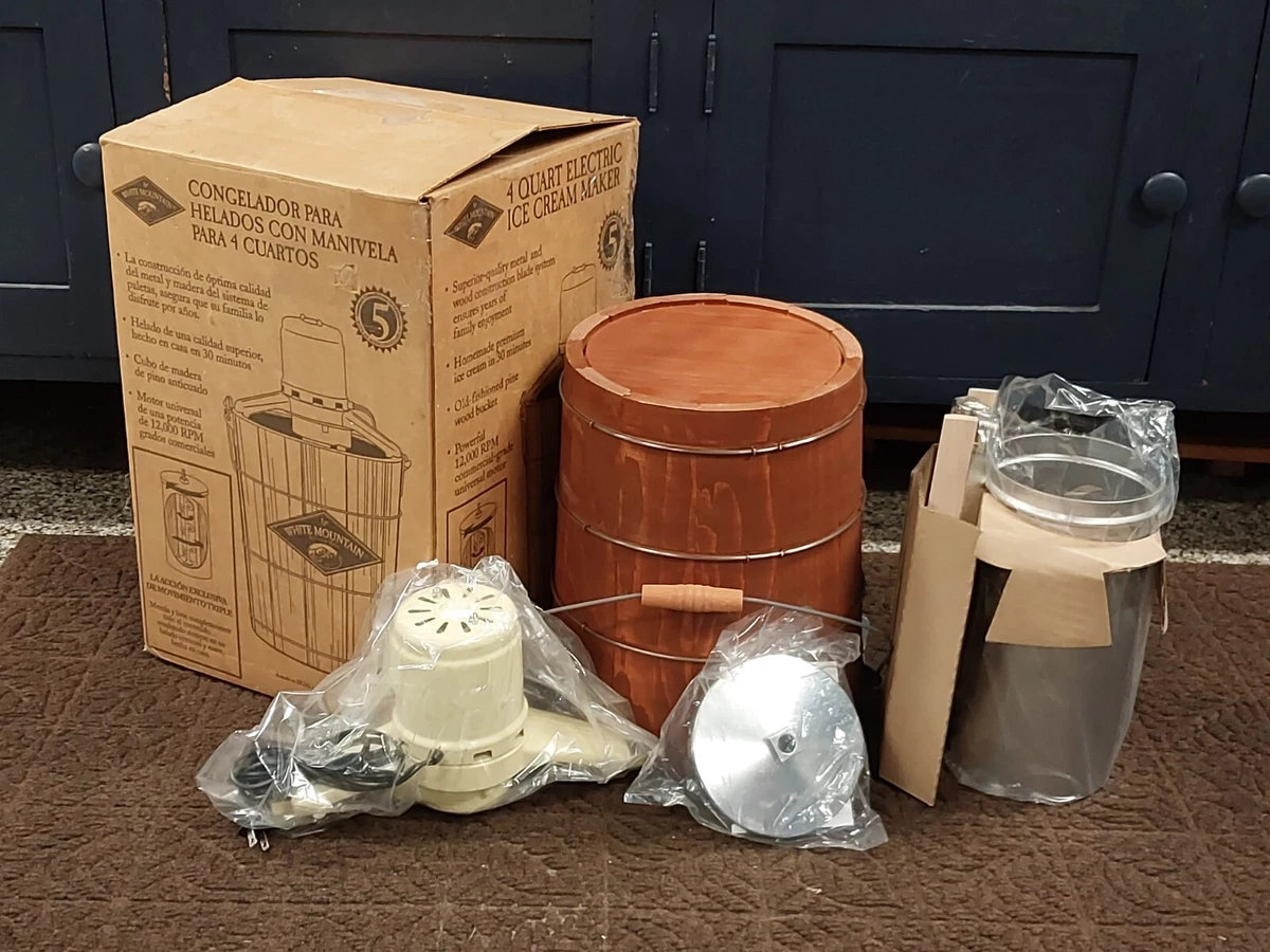 NEW OPEN BOX White Mountain 4 Qt ELECTRIC Ice Cream FREEZER Maker