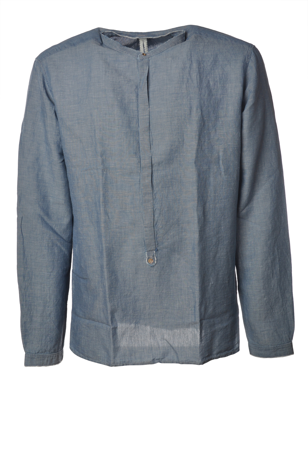 джинсовая ткань camicia collo coreano, выполненная в эффектном стиле fiammato da Uomo Dnl Colore