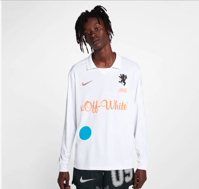 Nike x Off-White Football Jersey Mon Amour Soccer White Long Sleeve Large