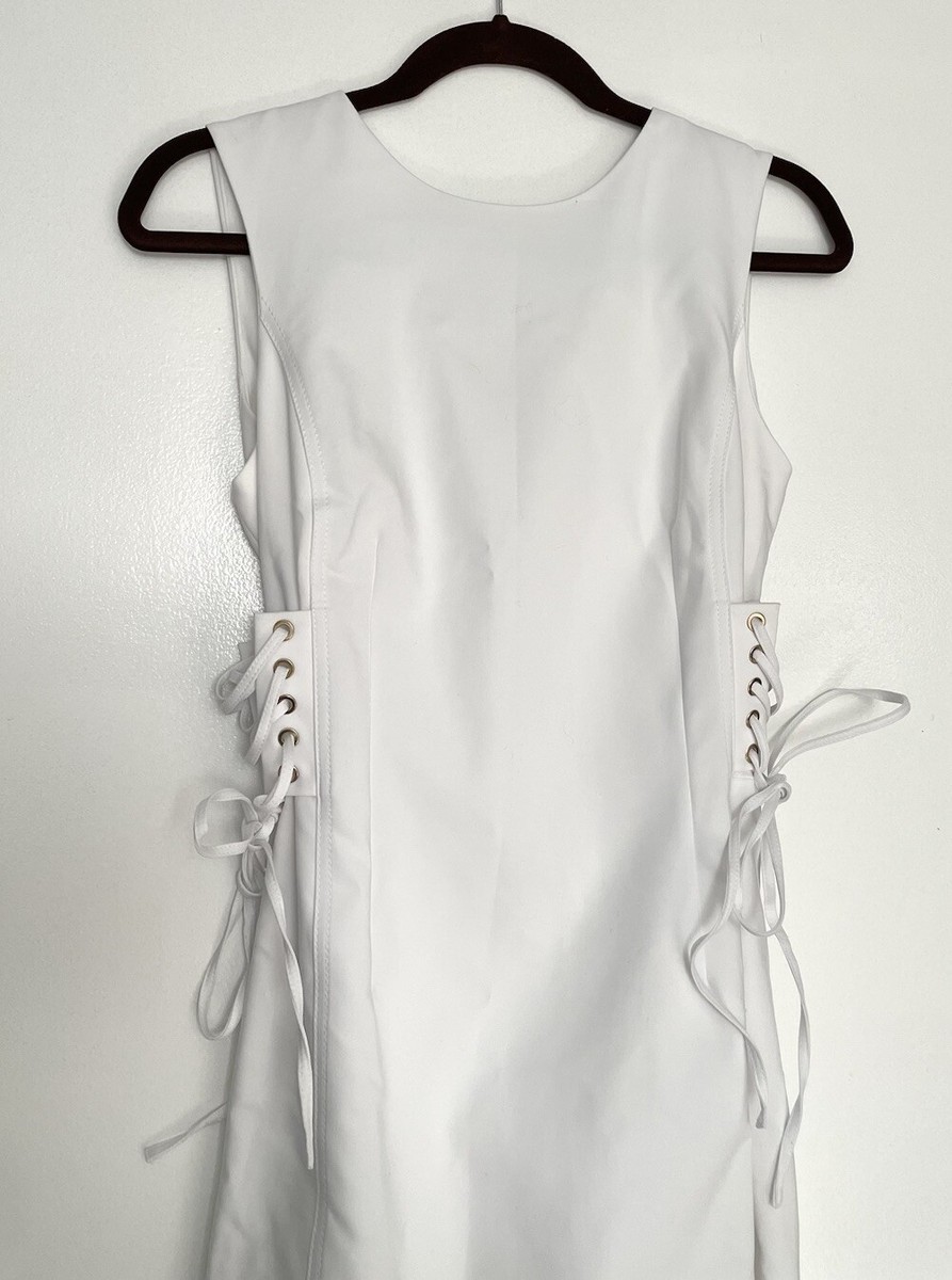 CALVIN KLEIN White Corset Waist Sheath Dress Size 8 | eBay