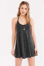 BDG Urban Outfitters Jamie T Back Swing A Line Mini Knit Dress Charcoal Black S