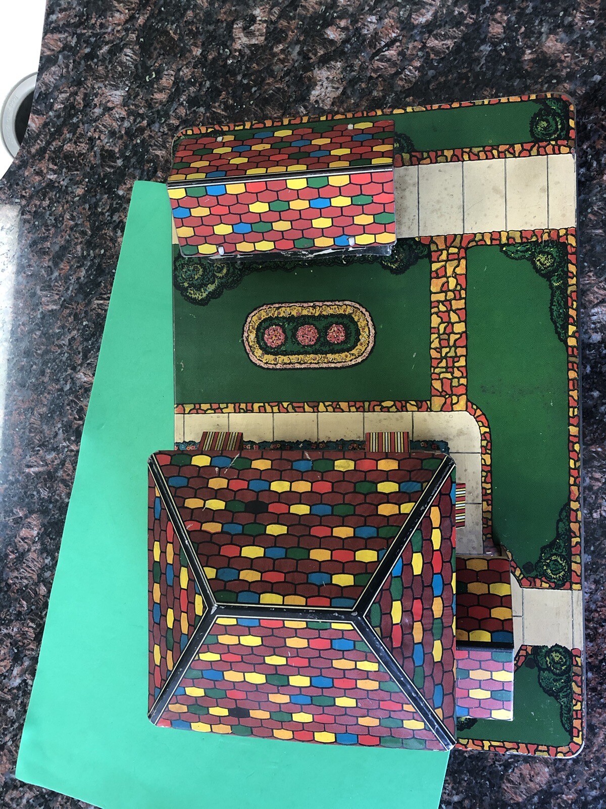 MARX HOLLYWOOD BUNGALOW HOUSE WITH GARAGE Train TIN TOY BUILDING PLAY SET eBay