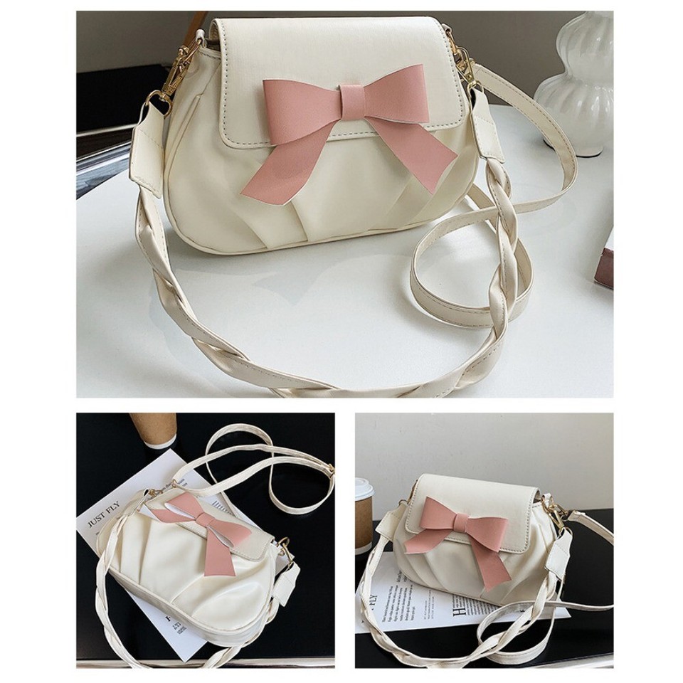 Bow Small Round Bag Waterproof Single Shoulder Bag Fashion Messenger