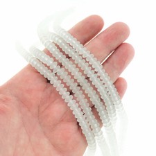 Cultured Sea Glass Beads 6mm x 4mm - Frosted White - 1 Strand 58 Beads - U140