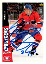 Patrice Brisebois autographed hockey card (Canadiens) 1996 Upper Deck #142