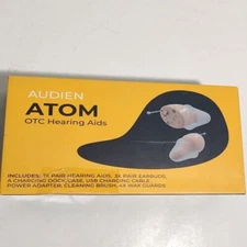 AUDIEN ATOM Rechargeable OTC Hearing Aid/ Amplifier & Charger
