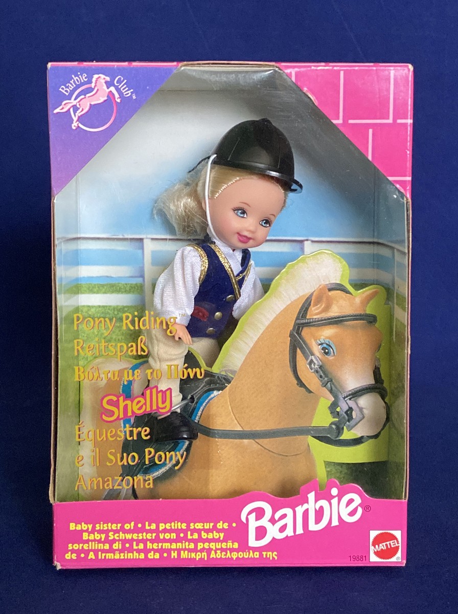 Rare 1998 SHELLY PONY RIDING Equestrian Kelly Barbie FOREIGN