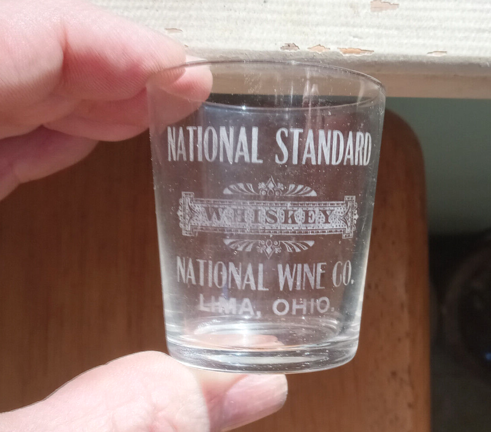 NATIONAL STANDARD WHISKEY NATIONAL WINE CO LIMA,OHIO PRE PRO ETCHED