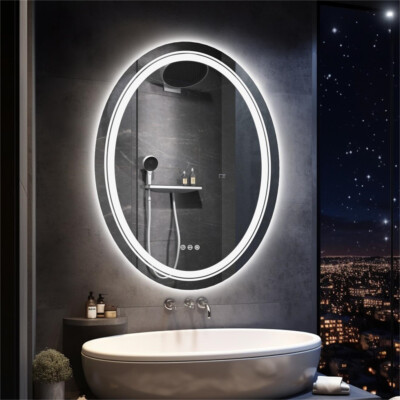 LED Badezimmerspiegel Badspiegel Mit Beleuchtung Beschlagfrei Wandspiegel IP44 E
