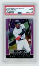 2019 Panini Chronicles Titan #2 Eloy Jimenez Pink Prizm /25 RC PSA 9