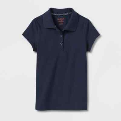 NWT Girl's Polo Short Sleeve Cat & Jack School Uniform Navy Blue Multiple Sizes
