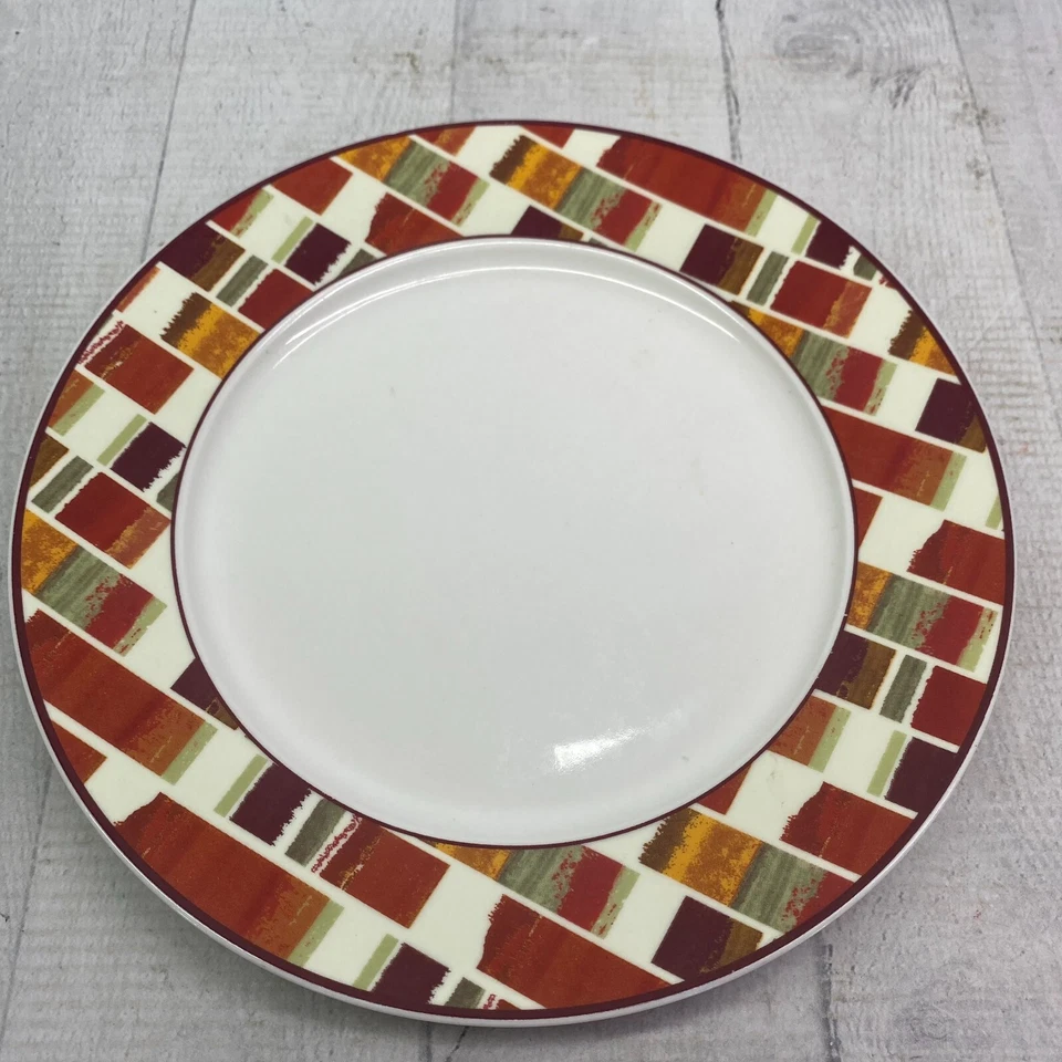 Juego de 4 platos de ensalada de gres bloques banda roja Lagassee Gorham Emeril JULIA STREET Lagassee Foto 4 de 4