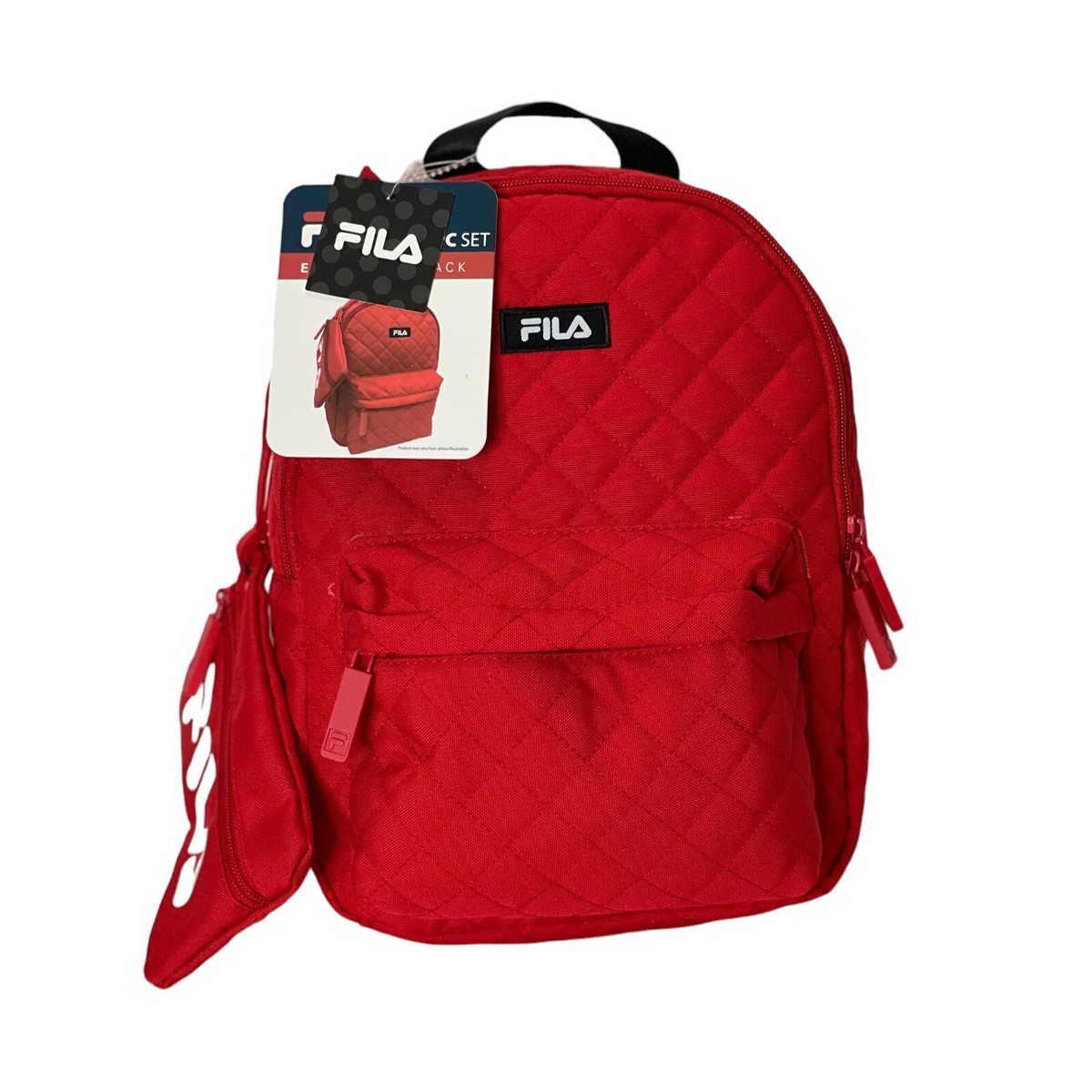 Fila Womens Backpack Red Quilt With Pouch Medium Eileen Backpack New