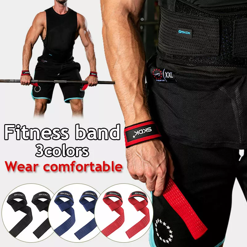 SKDK 2X Weight Lifting Straps Gym Wrist Wraps Pad Training Extra Grip  Support 99