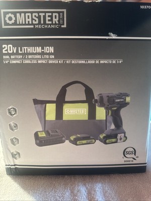 Master Mechanic 20V MXP Impact Driver Kit ML-IS41GD-200 1500 In-Lbs Torque