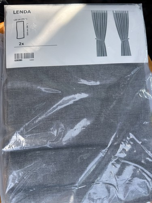 #ad New Ikea Lenda 55 x 98quot; Gray Tab Top Curtains 100% Cotton $50.00