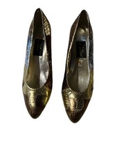 Vintage AJ Valenci Heels gold silver copper colors
