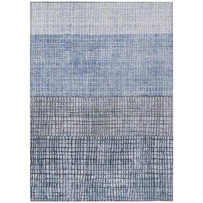 HomeRoots 622006 3 x 5 ft. Blue & Ivory Geometric Washable Transitional Indoo...