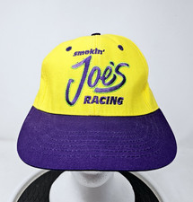 Vintage 90s Kool Smokin Joe  s Racing Camel Snap Back Hat Purple Yellow USA Made