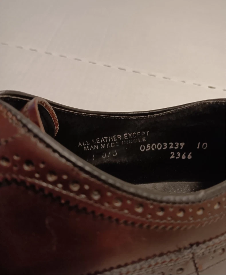 Zapatos Goodyear vintage para hombre Hannover 2366 borgoña punta de ala larga talla 10 Foto 4 de 4