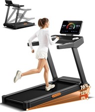 UMAY Laufband für Zuhause mit Steigung 16%, 14KM/H Laufband Klappbar mit