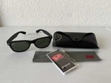 Ray-Ban RB2132 New Wayfarer Sunglasses Black Frame Green Glass Lenses. 55-18