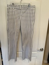 Tommy Hilfiger Plaid Cotton stretch career Pants Check Windowpane Blue White 12