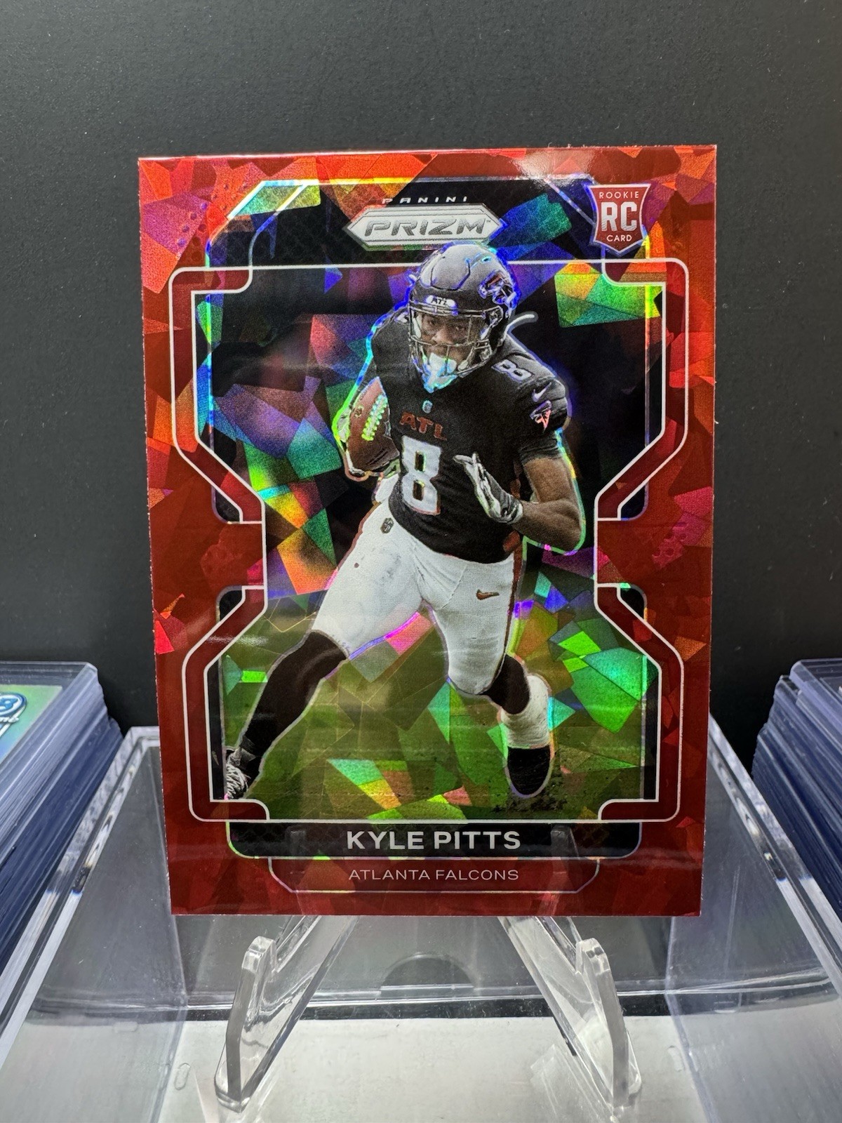 2021 Panini Prizm - Rookie Kyle Pitts #341 Red Ice Prizm (RC) Falcons