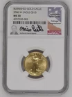 2006-W $10 Burnished Gold Eagle NGC MS70 Mike Castle Signed 1/4 oz AGE