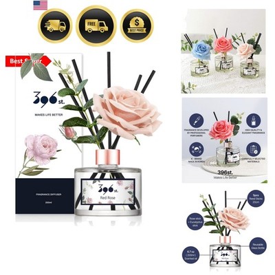 Rose Flower Reed Diffuser, Red Rose, 200ml6.7oz / Reed Diffuser Sets, Home Fr...