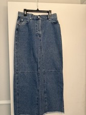 Vintage Ralph Lauren Country Blue Denim Maxi Skirt Size 6