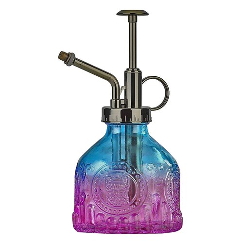 Glass Plant Mister Spray Bottle Indoor Watering Can 6.4inch Tall with Bronze ...