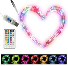 Clauss LED-Mini-Lichterkette Bunt,USB, Fernbedienung,10 m, Innen-Bereich, 5V