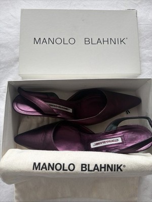 Authentic Manolo Blahnik 39.5 With Box & Dust Bag Made In Italy
