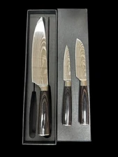 Japanese Kitchen Cutlery Knife Set Damascus Pattern Stainless Steel Chef Knives