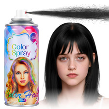 Black Hair Spray Temporary Hair Color Spray for Kids Women Men, Washable Tempora