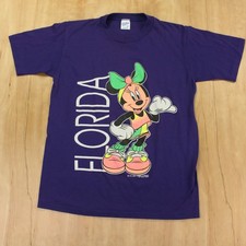 vtg 80s 90s usa made Minnie Mouse t-shirt MEDIUM neon single stitch disney