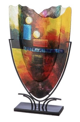 Gigantische Murano Picasso Tribute Art Glas Vase & Ständer 59 cm