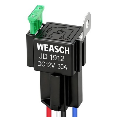 Weasch Fuse Relay Switch Kit, 12V 30A, 4 Pin SPST, 30A 4Pin 