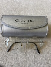 Vintage Christian Dior Rimless Eyeglasses Silver Tone 53  19 Designer Frames