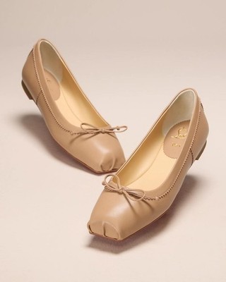 Christian Louboutin MAMADRAGUE Leather Ballerina Ballet Flat Shoes Blush $745